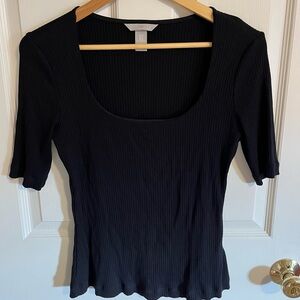 Square neck ribbed top